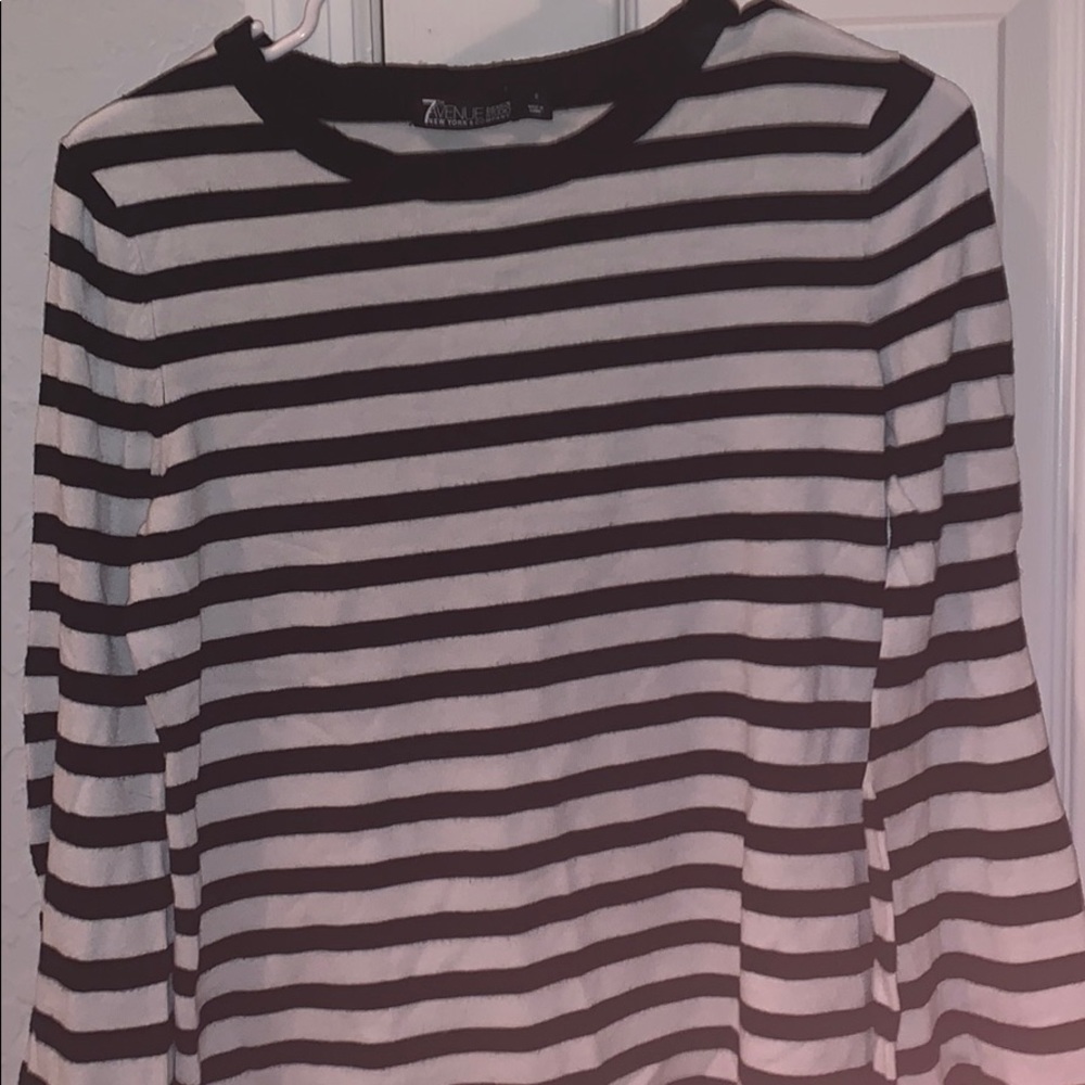 Long Sleeve Black and White Top